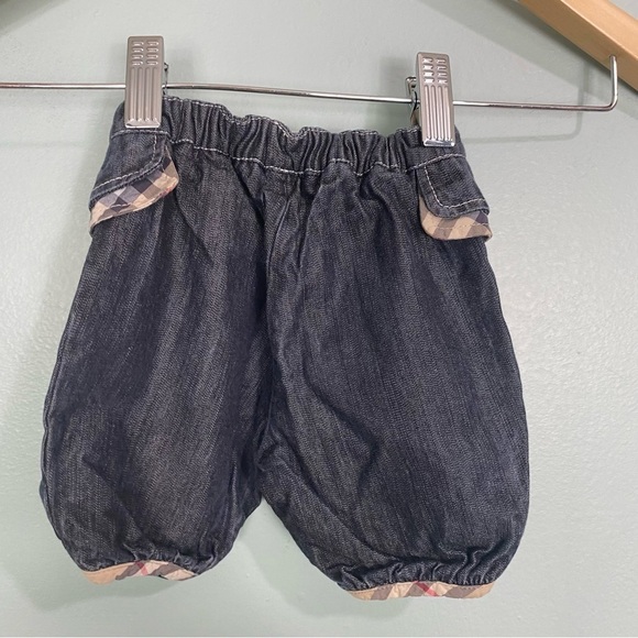 Burberry Baby Pants Denim Nova Check Plaid Sz 1 M - Picture 3 of 4